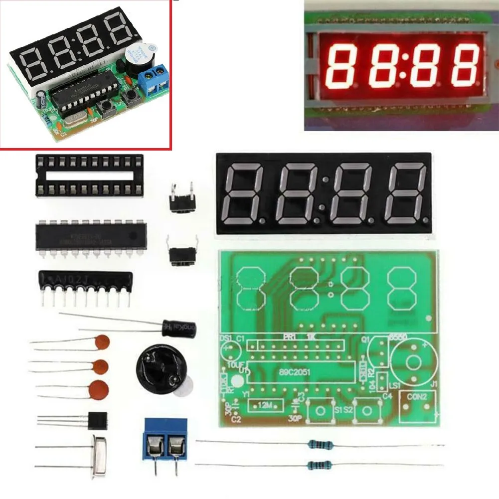 4-bit Digital Clock DIY Solder - مراجعة Power Tools Skills وسعره